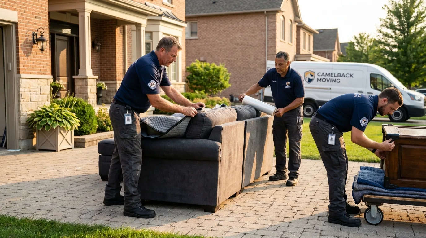 Large estate moving crew wrapping furniture in Port Lavaca, TX